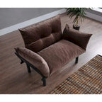 Divanetto futon blu/marrone/grigio/rosso/nero/senape/beige, struttura pieghevole – 2 posti