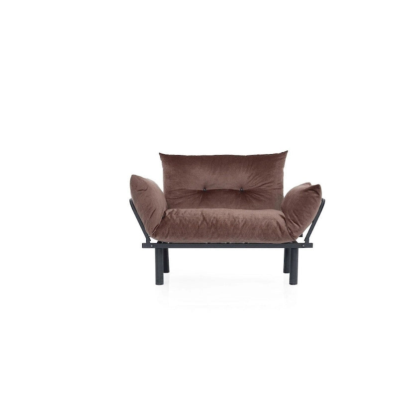 Divanetto futon blu/marrone/grigio/rosso/nero/senape/beige, struttura pieghevole – 2 posti