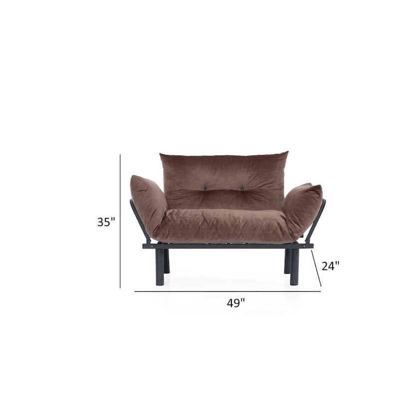 Divanetto futon blu/marrone/grigio/rosso/nero/senape/beige, struttura pieghevole – 2 posti