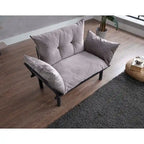 Divanetto futon blu/marrone/grigio/rosso/nero/senape/beige, struttura pieghevole – 2 posti