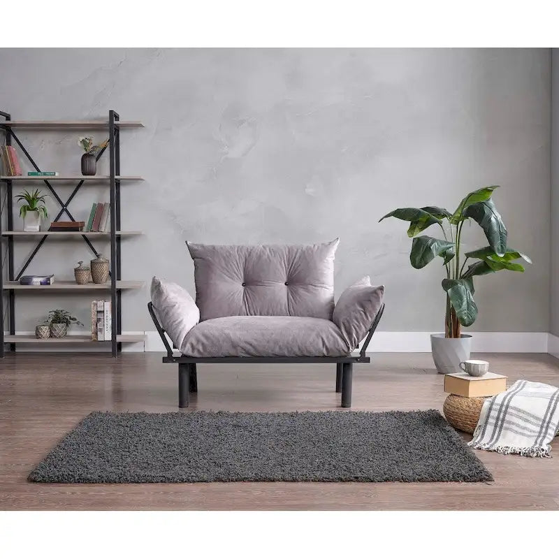 Divanetto futon blu/marrone/grigio/rosso/nero/senape/beige, struttura pieghevole – 2 posti