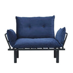 Divanetto futon blu/marrone/grigio/rosso/nero/senape/beige, struttura pieghevole – 2 posti