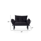 Divanetto futon blu/marrone/grigio/rosso/nero/senape/beige, struttura pieghevole – 2 posti