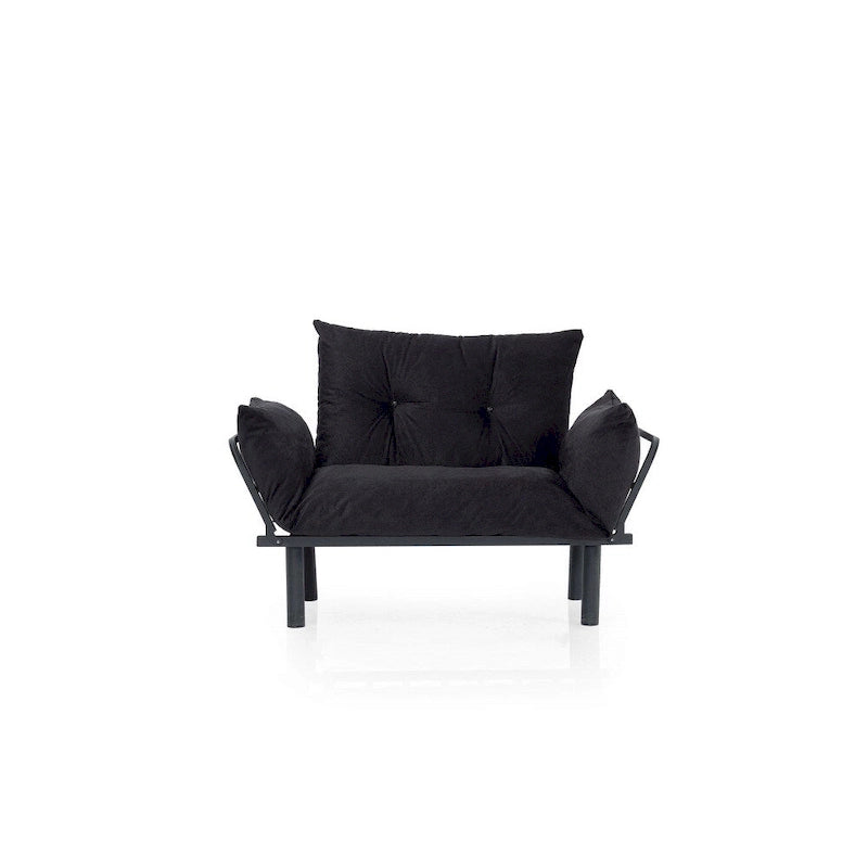 Divanetto futon blu/marrone/grigio/rosso/nero/senape/beige, struttura pieghevole – 2 posti