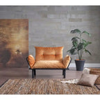 Divanetto futon blu/marrone/grigio/rosso/nero/senape/beige, struttura pieghevole – 2 posti