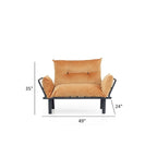 Divanetto futon blu/marrone/grigio/rosso/nero/senape/beige, struttura pieghevole – 2 posti