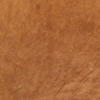 Pouf quadrato trapuntato color cuoio con gambe in legno, medio (1 posto)