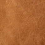 Pouf quadrato trapuntato color cuoio con gambe in legno, medio (1 posto)