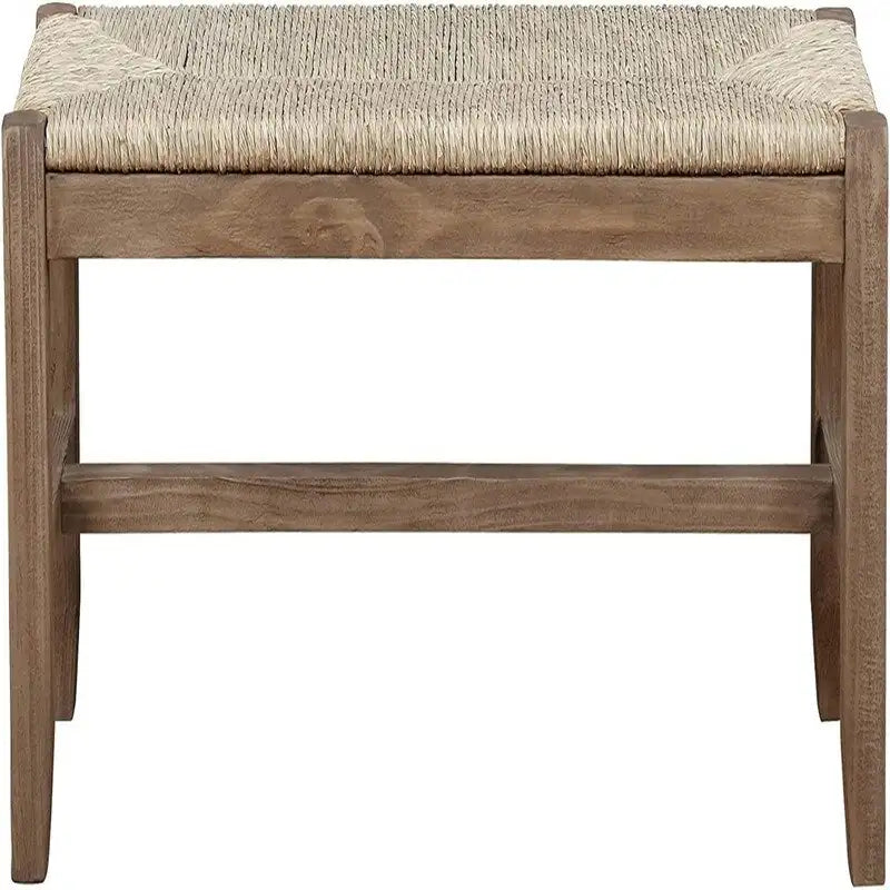 Panca in legno con seduta in giunco marino naturale, 1 posto – Naturale