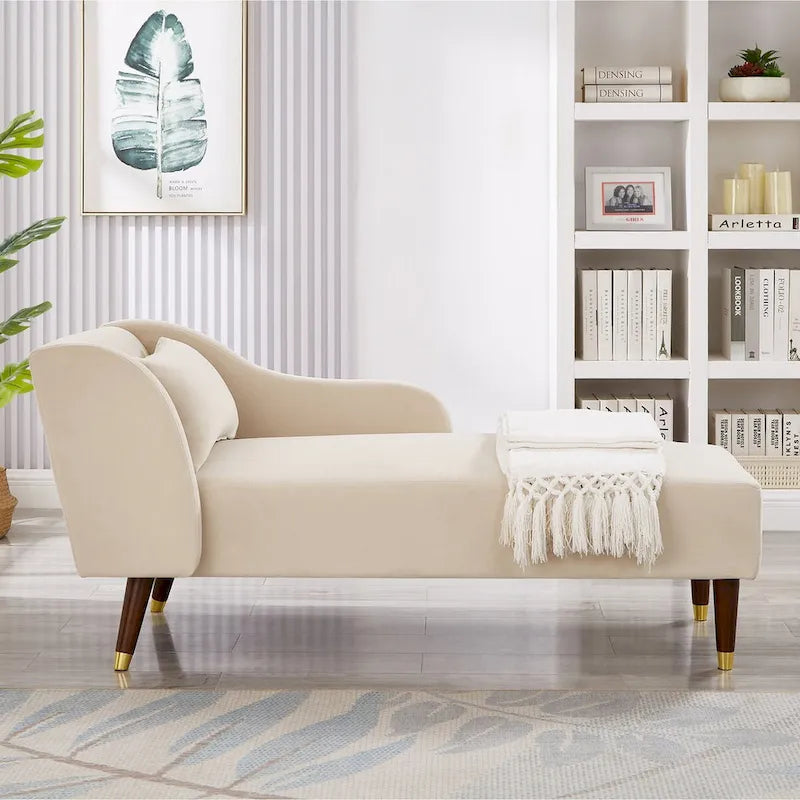 Chaise longue in velluto, stile moderno, 1 posto