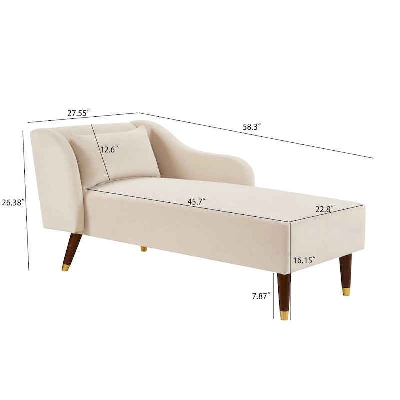 Chaise longue in velluto, stile moderno, 1 posto