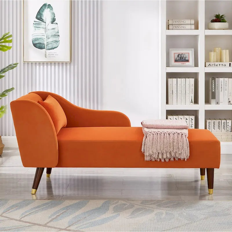 Chaise longue in velluto, stile moderno, 1 posto