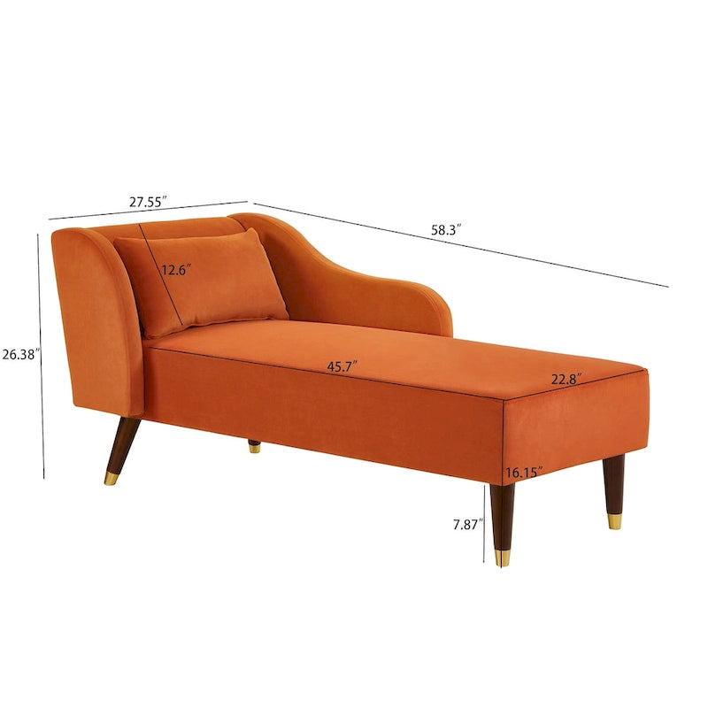 Chaise longue in velluto, stile moderno, 1 posto