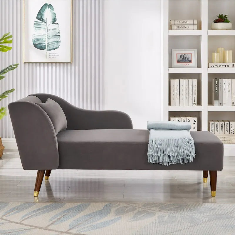 Chaise longue in velluto, stile moderno, 1 posto