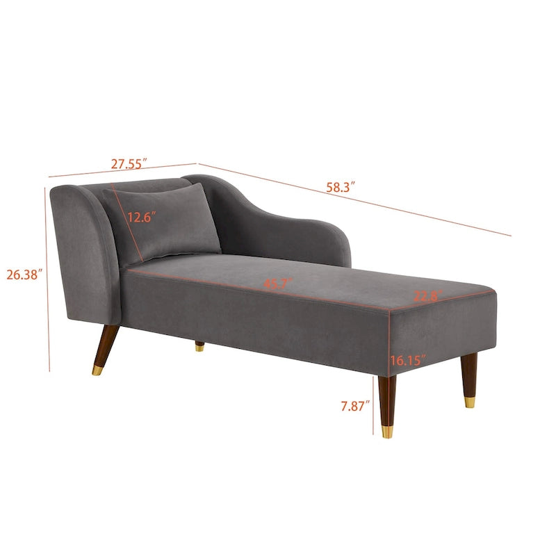 Chaise longue in velluto, stile moderno, 1 posto