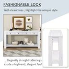 Consolle, Blu scuro / Marrone chiaro / Bianco antico, Stile rustico, 4 cassetti