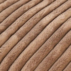 Divano componibile a L con pouf, poliestere, 4 posti – Nero / Beige / Marrone scuro / Bianco