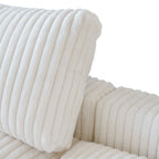Divano componibile a L con pouf, poliestere, 4 posti – Nero / Beige / Marrone scuro / Bianco