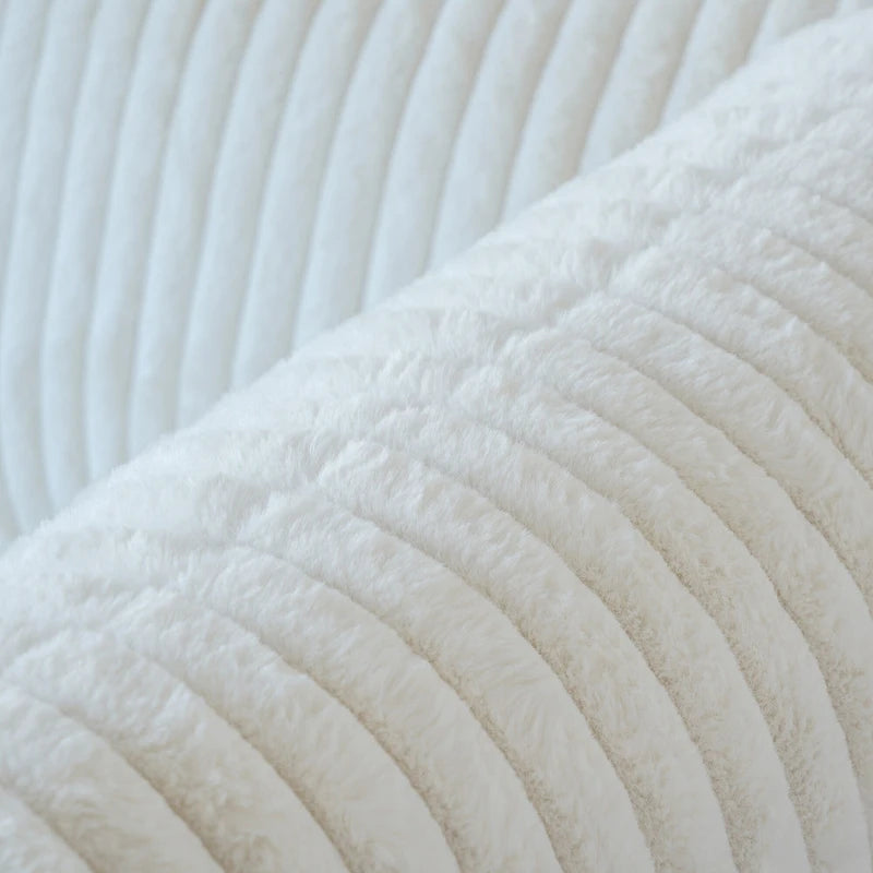 Divano componibile a L con pouf, poliestere, 4 posti – Nero / Beige / Marrone scuro / Bianco