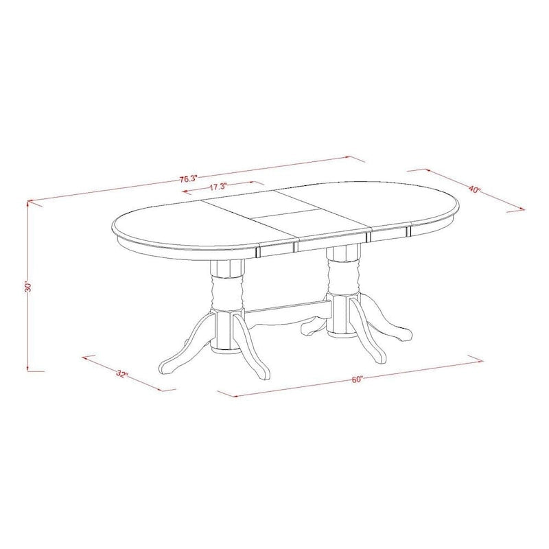 Set tavolo da pranzo ovale bianco lino con sedie con seduta in legno – Opzioni 5/7/9 posti