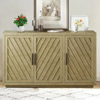 Credenza classica vintage in legno con ripiani interni regolabili