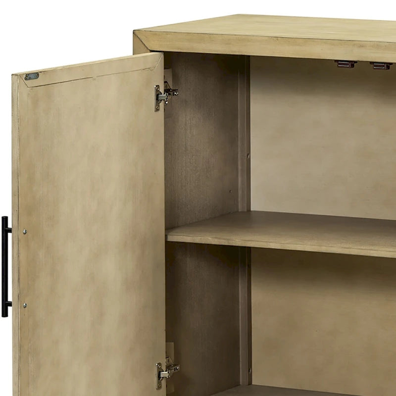 Credenza classica vintage in legno con ripiani interni regolabili