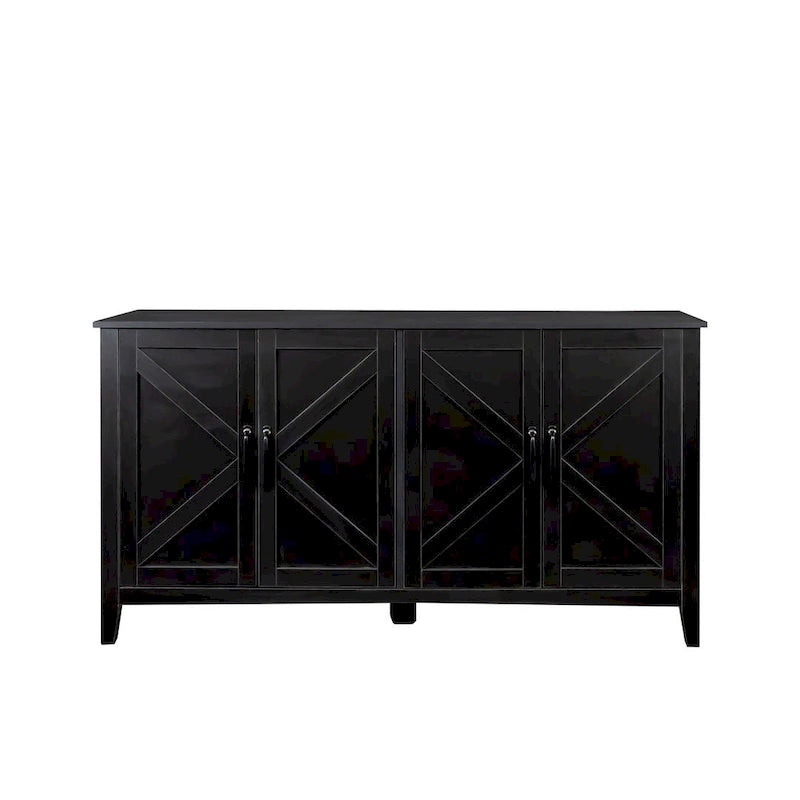 Credenza Buffet 59" con 4 Ante e 4 Ripiani – Nero / Espresso / Bianco