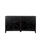 Credenza Buffet 59" con 4 Ante e 4 Ripiani – Nero / Espresso / Bianco
