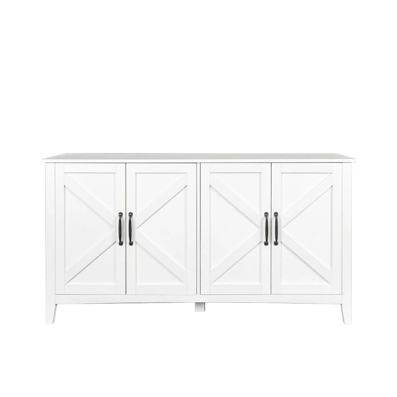 Credenza Buffet 59" con 4 Ante e 4 Ripiani – Nero / Espresso / Bianco