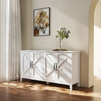 Credenza Buffet 59" con 4 Ante e 4 Ripiani – Nero / Espresso / Bianco