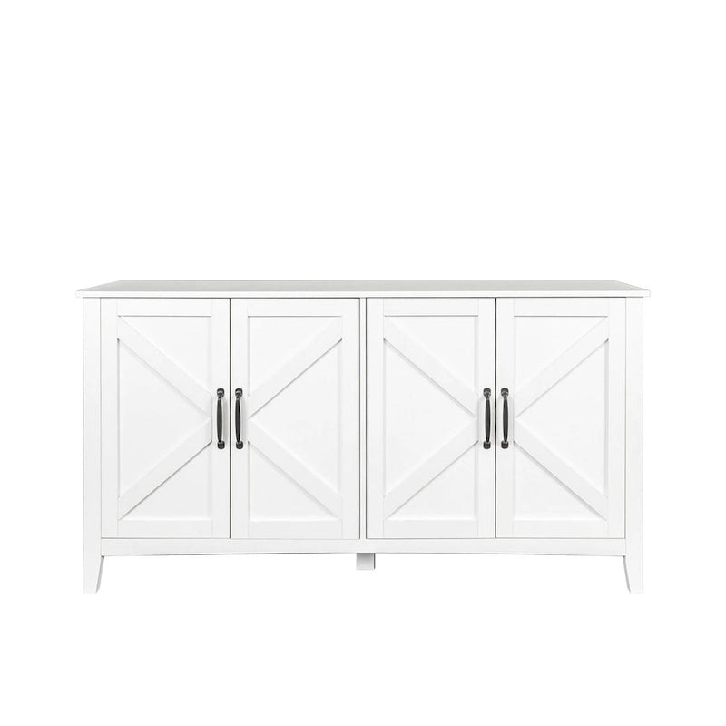 Credenza Buffet 59" con 4 Ante e 4 Ripiani – Nero / Espresso / Bianco