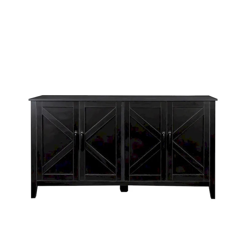 Credenza Buffet 59" con 4 Ante e 4 Ripiani – Nero / Espresso / Bianco