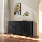 Credenza Buffet 59" con 4 Ante e 4 Ripiani – Nero / Espresso / Bianco