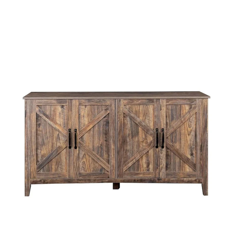 Credenza Buffet 59" con 4 Ante e 4 Ripiani – Nero / Espresso / Bianco