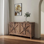 Credenza Buffet 59" con 4 Ante e 4 Ripiani – Nero / Espresso / Bianco