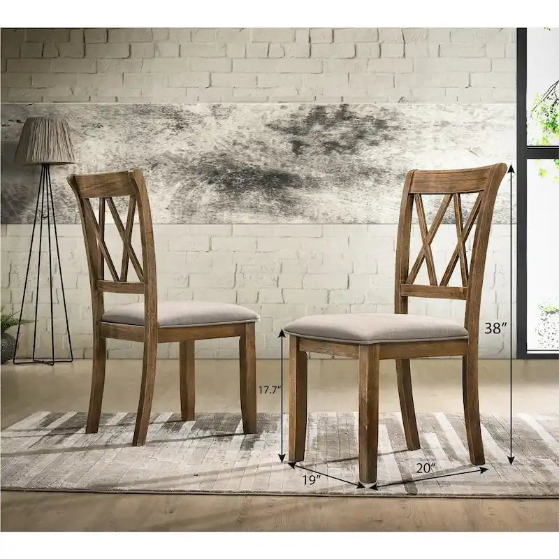 Sedia da pranzo imbottita marrone, set da 2
