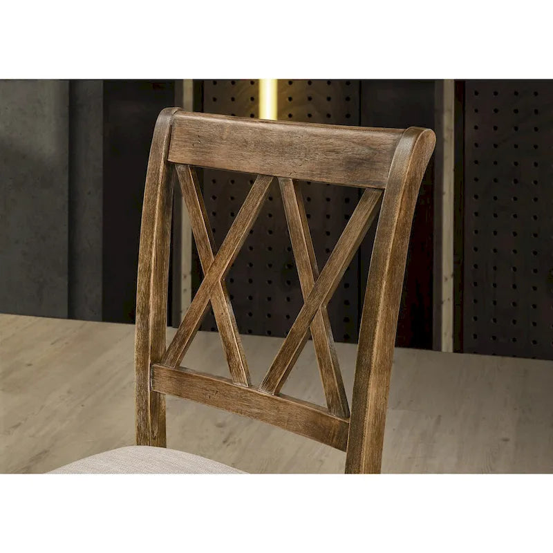 Sedia da pranzo imbottita marrone, set da 2