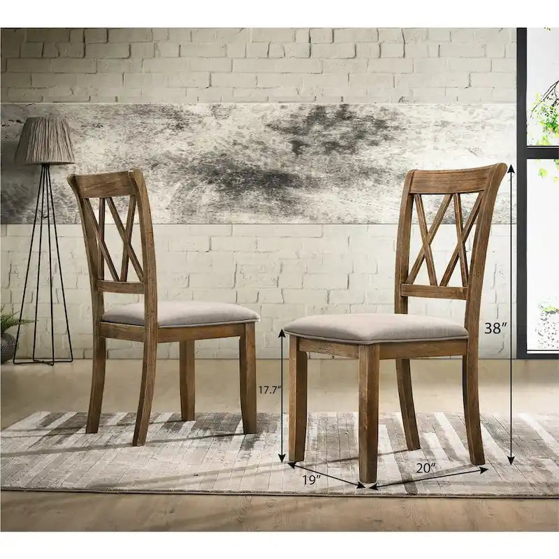 Sedia da pranzo imbottita marrone, set da 2