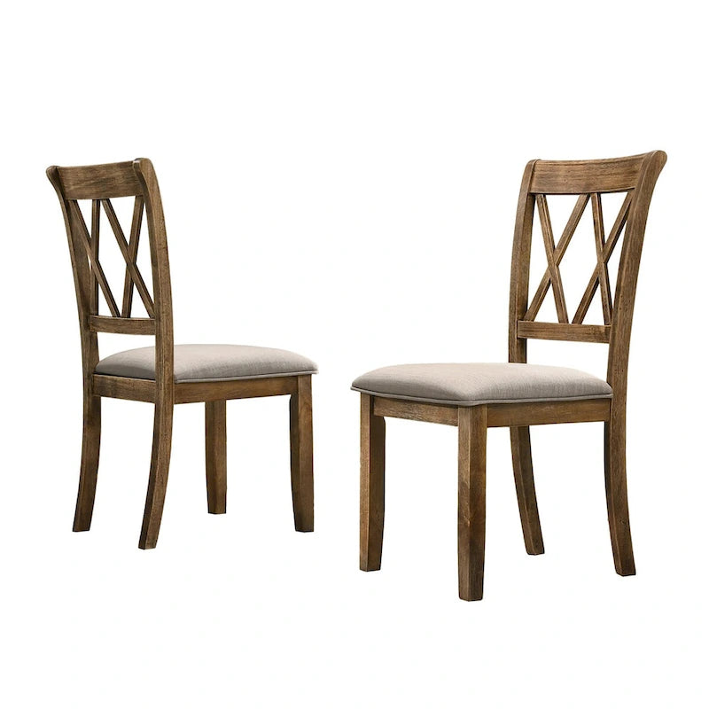 Sedia da pranzo imbottita marrone, set da 2
