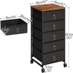 Classificatore a 5 cassetti con coperchio a ribalta, Marrone Rustico / Nero, Uso 1 Persona
