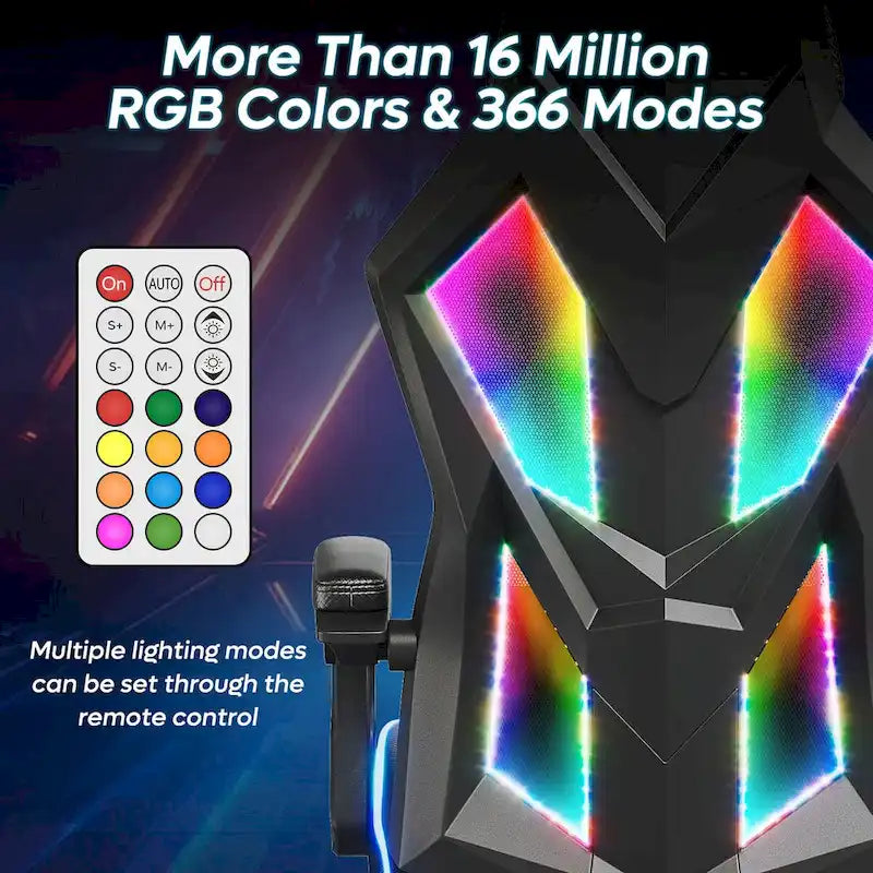 Sedia da Gaming Rosso/Nero e Nera, LED RGB, Reclinabile, per 1 Adulto