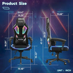 Sedia da Gaming Rosso/Nero e Nera, LED RGB, Reclinabile, per 1 Adulto