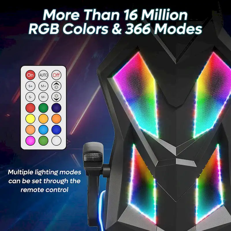 Sedia da Gaming Rosso/Nero e Nera, LED RGB, Reclinabile, per 1 Adulto