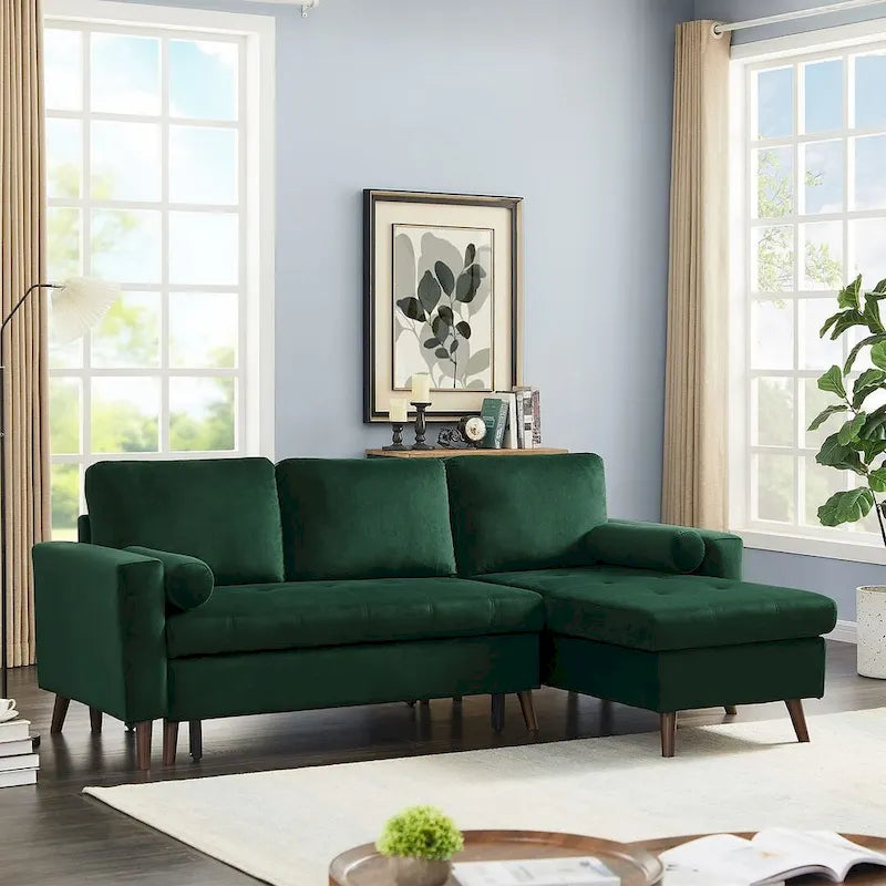 88  W L-Shaped Reversible Multifunctional Sofa Bed with Storage Recliner