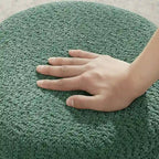 Pouf Rotondo Girevole in Bouclé, Stile Tamburo, Posto a Sedere per 1, Set da 2