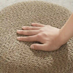 Pouf Rotondo Girevole in Bouclé, Stile Tamburo, Posto a Sedere per 1, Set da 2