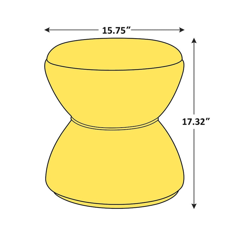 Pouf Rotondo Girevole in Bouclé, Stile Tamburo, Posto a Sedere per 1, Set da 2