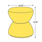 Pouf Rotondo Girevole in Bouclé, Stile Tamburo, Posto a Sedere per 1, Set da 2