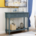 Consolle con 2 Cassetti e Ripiano Inferiore – Blu Navy / Grigio / Espresso / Bianco / Verde Turchese, Montaggio 1 Persona