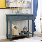 Consolle con 2 Cassetti e Ripiano Inferiore – Blu Navy / Grigio / Espresso / Bianco / Verde Turchese, Montaggio 1 Persona
